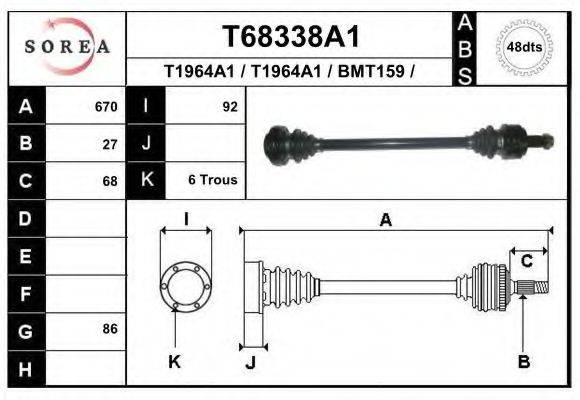 Приводной вал T68338A1 EAI