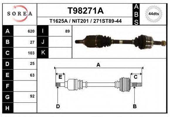 Приводной вал T98271A EAI