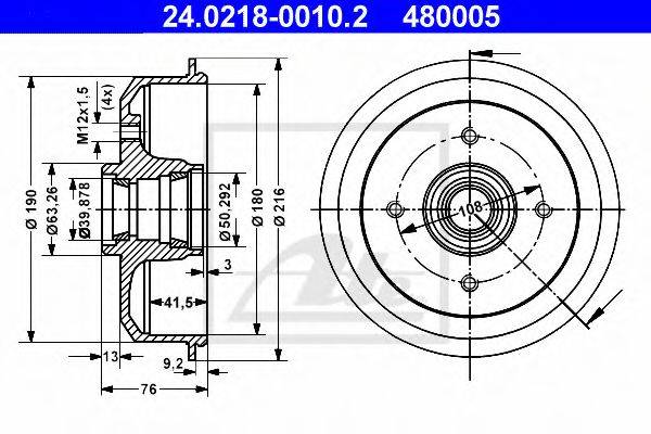 Тормозной барабан 14.4979.50 BREMBO