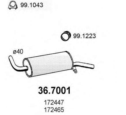 Глушитель выхлопных газов конечный 36.7001 ASSO