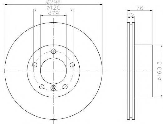 Тормозной диск 8DD 355 104-581 HELLA PAGID