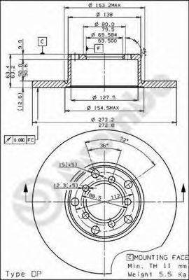 Тормозной диск 08.1511.10 BREMBO