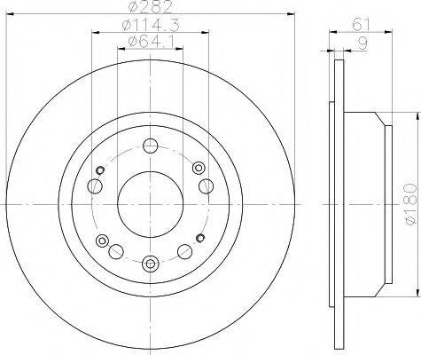 Тормозной диск 8DD 355 114-441 HELLA PAGID