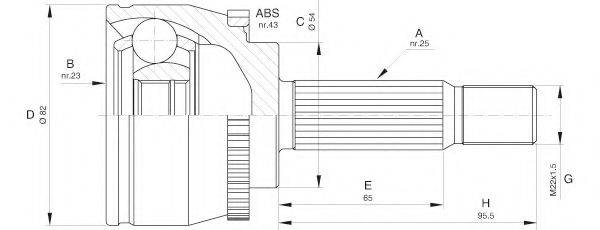 Шарнирный комплект, приводной вал CVJ5601.10 OPEN PARTS