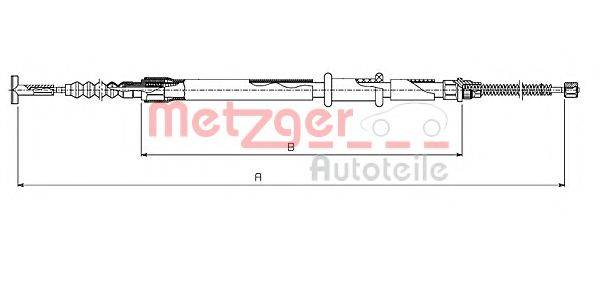 Трос, стояночная тормозная система 631.10 METZGER