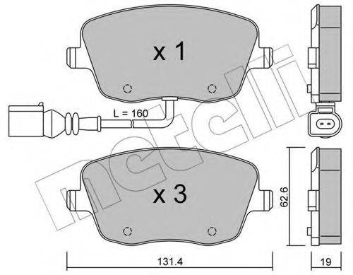 Комплект тормозных колодок, дисковый тормоз 22-0547-1 METELLI