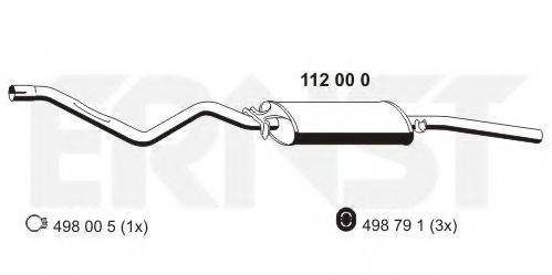 Глушитель выхлопных газов конечный 112000 ERNST
