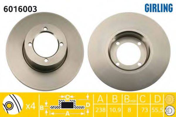 Тормозной диск 6016003 GIRLING
