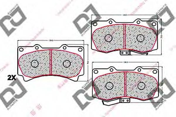 Комплект тормозных колодок, дисковый тормоз BP2071 DJ PARTS