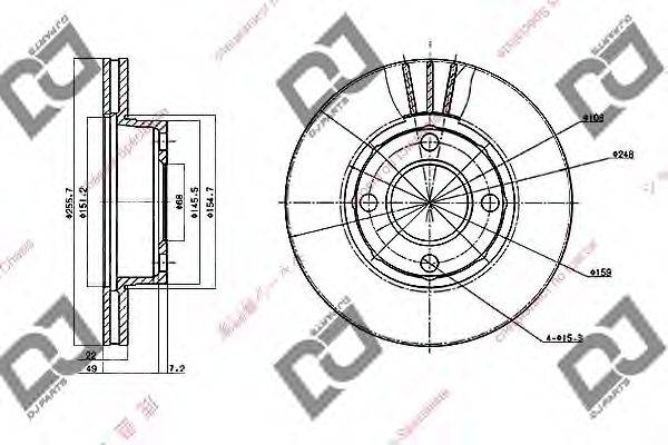 Тормозной диск BD1586 DJ PARTS