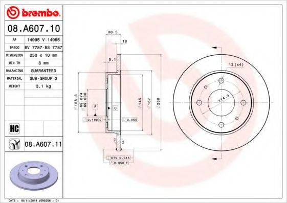 Тормозной диск BS 7787 BRECO