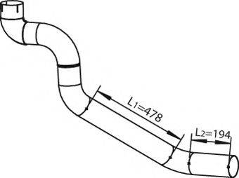 Труба выхлопного газа 28236 DINEX