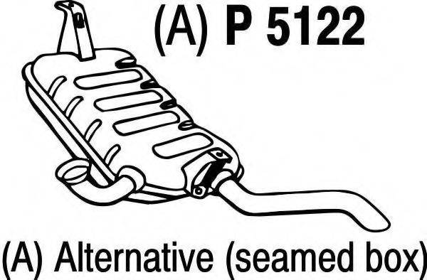 Глушитель выхлопных газов конечный P5122 FENNO