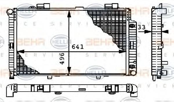 Радиатор, охлаждение двигателя 8MK 376 712-581 HELLA