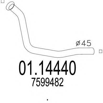 Труба выхлопного газа 01.14440 MTS