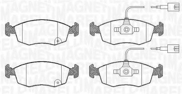 Комплект тормозных колодок, дисковый тормоз 363916060440 MAGNETI MARELLI