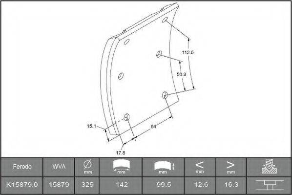 Комплект колодки тормозной накладки 1587902 TEXTAR