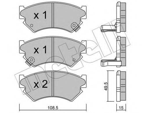 Комплект тормозных колодок, дисковый тормоз 22-0411-0 METELLI