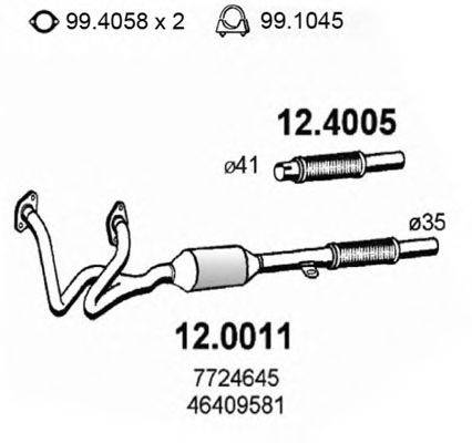 Труба выхлопного газа 12.4005 ASSO