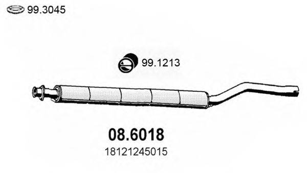 Средний глушитель выхлопных газов 08.6018 ASSO