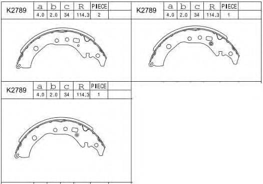 Комплект тормозных колодок K2789 ASIMCO