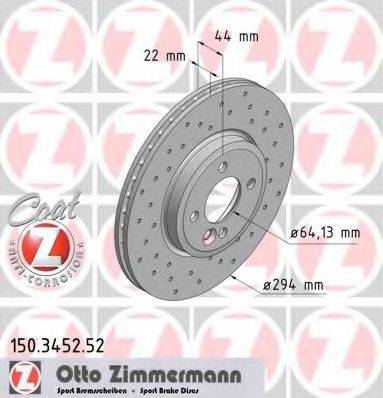 Тормозной диск 150.3452.52 ZIMMERMANN