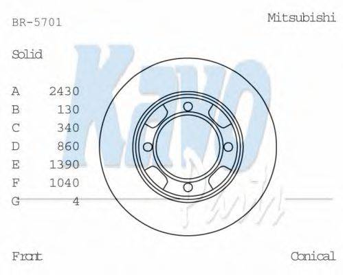 Тормозной диск BR-5701 KAVO PARTS