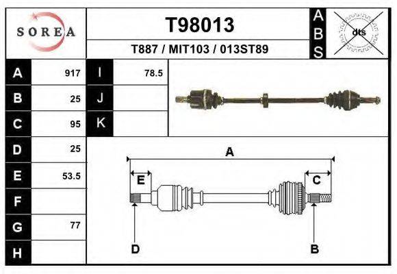 Приводной вал T98013 EAI