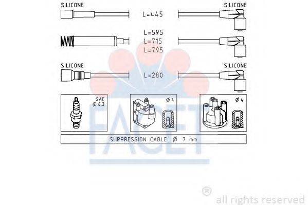 Комплект проводов зажигания 4.8956 FACET