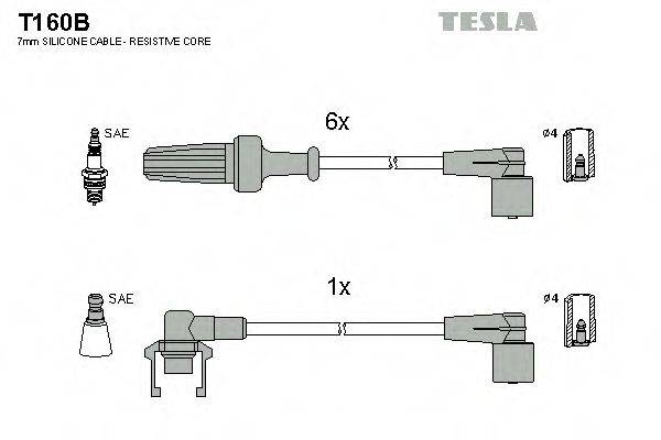 Комплект проводов зажигания T160B TESLA