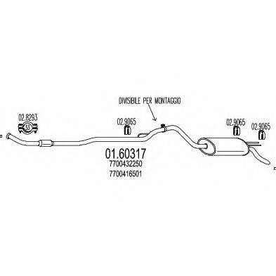 Глушитель выхлопных газов конечный 01.60317 MTS