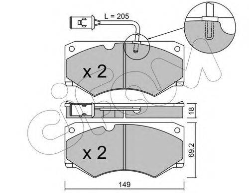 Комплект тормозных колодок, дисковый тормоз 822-014-3 CIFAM