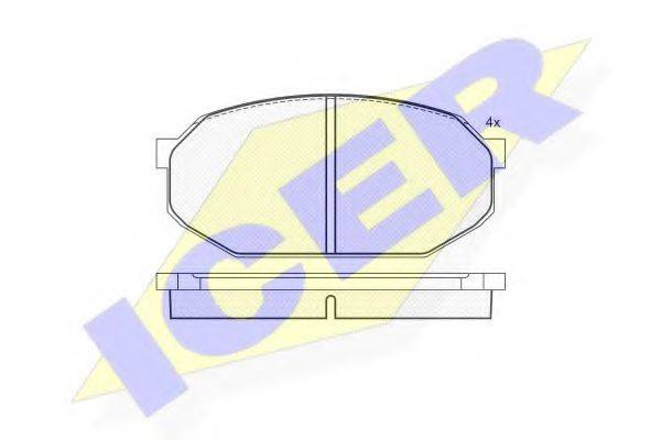 Комплект тормозных колодок, дисковый тормоз 180401 ICER