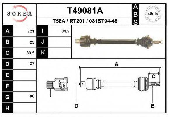 Приводной вал T49081A EAI