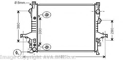 Радиатор, охлаждение двигателя VO2133 AVA QUALITY COOLING