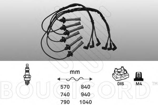 Комплект проводов зажигания 9704 BOUGICORD