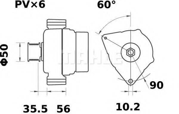 Генератор MG 122 MAHLE ORIGINAL