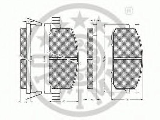 Комплект тормозных колодок, дисковый тормоз 9216 OPTIMAL