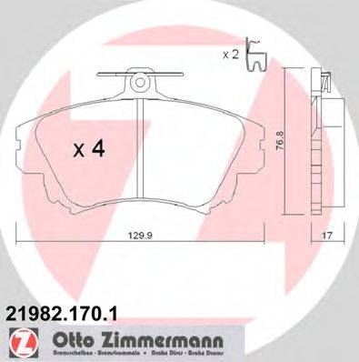 Комплект тормозных колодок, дисковый тормоз 21982.170.1 ZIMMERMANN