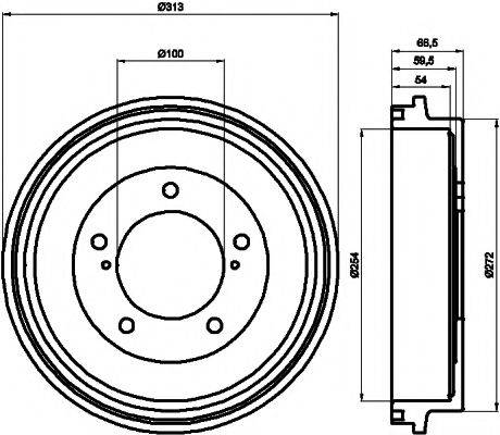 Тормозной барабан 8DT 355 300-491 HELLA PAGID