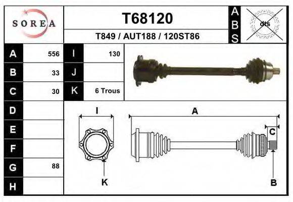 Приводной вал T68120 EAI