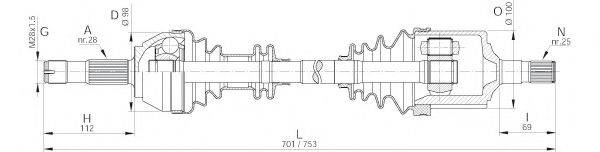 Приводной вал DRS6141.00 OPEN PARTS