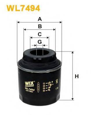 Фильтр масляный WL7494 WIX FILTERS