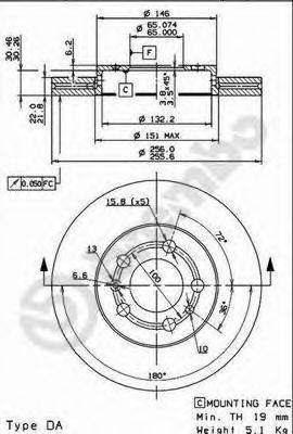 Тормозной диск BS 8496 BRECO