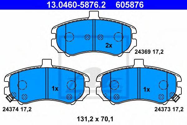 Комплект тормозных колодок, дисковый тормоз 13.0460-5876.2 ATE
