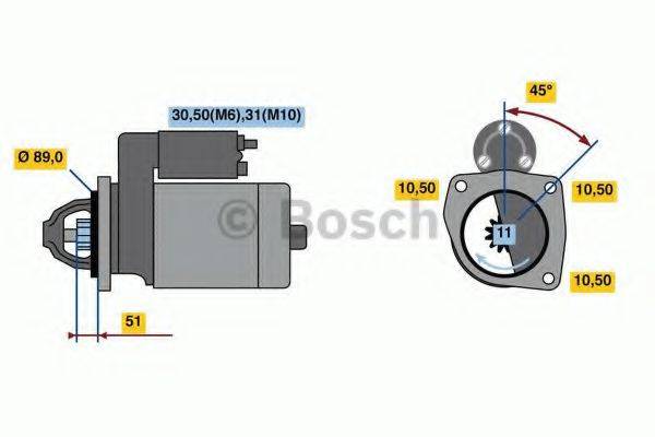 Стартер 0 986 020 190 BOSCH