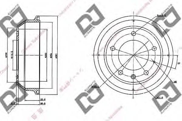 Тормозной барабан BR1052 DJ PARTS