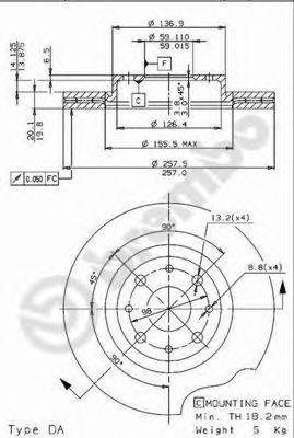 Тормозной диск BS 8540 BRECO