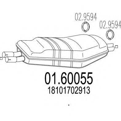 Глушитель выхлопных газов конечный 01.60055 MTS
