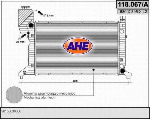 Радиатор, охлаждение двигателя 118.067/A AHE